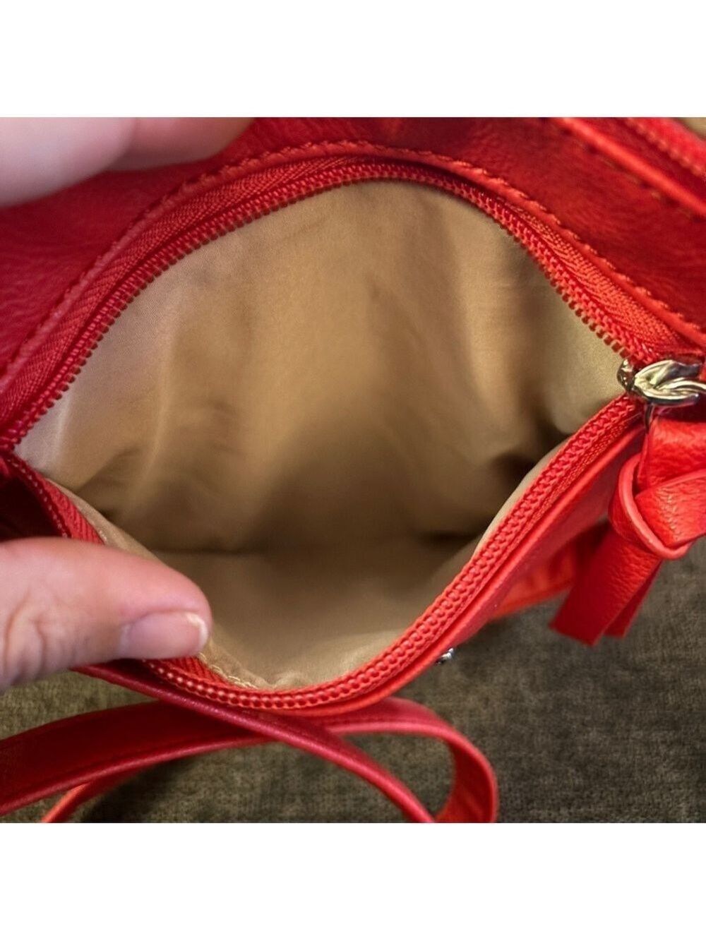Nine West 2 Bag Bundle: Red Crossbody & Silver Sequin Clutch - Picture 7 of 10